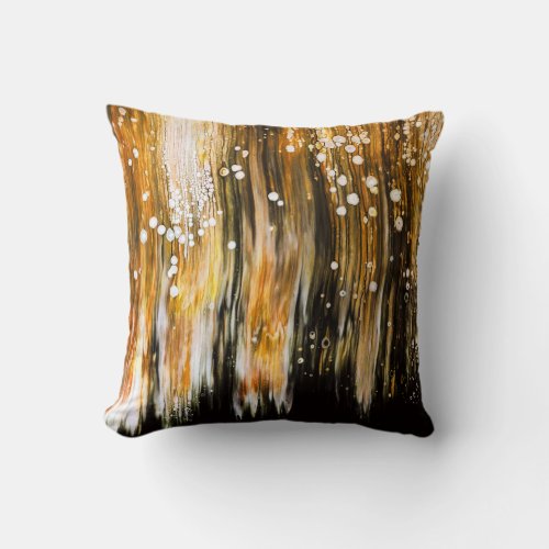 Paint Pour Cells Swipe Abstract Art Throw Pillow