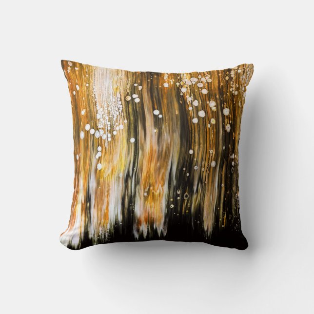 Paint Pour Cells Swipe Abstract Art Throw Pillow (Front)