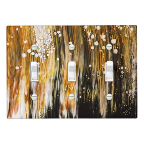 Paint Pour Cells Swipe Abstract Art Triple Light Switch Cover