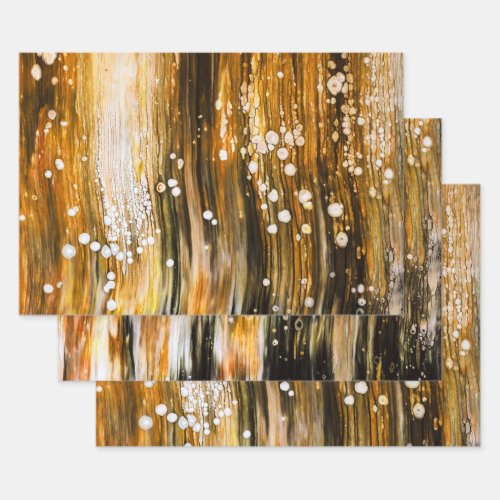 Paint Pour Cells Swipe Abstract Art Wrapping Paper Sheets