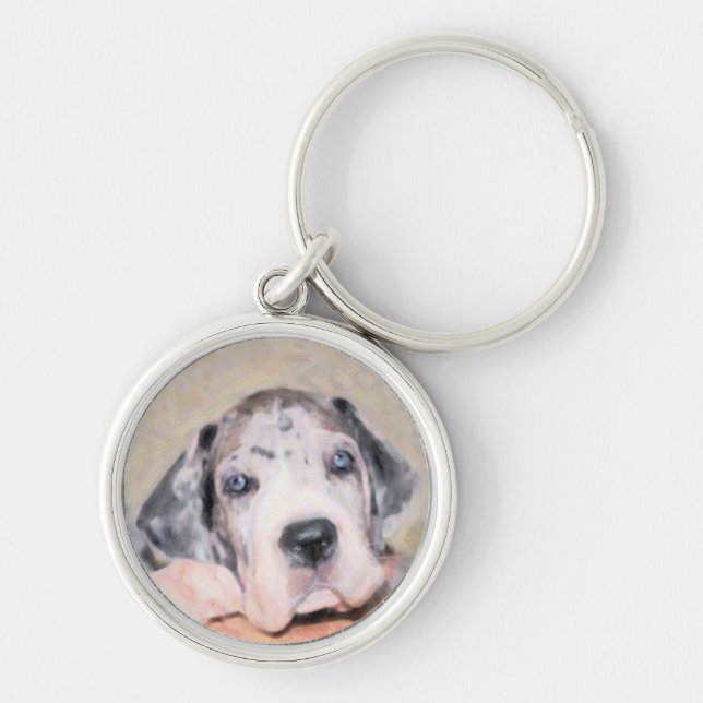 Paint: Puppy Dane Keychain (Front)