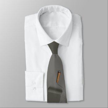 Paint Roller Carpentry Construction Necktie (gray) by MyBindery at Zazzle