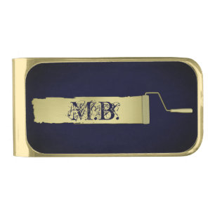 Paint Roller Gold Finish Money Clip