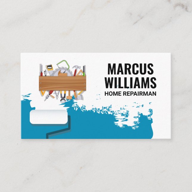 Paint Roller | Hardware Tools | Repairman Business Card (Front)