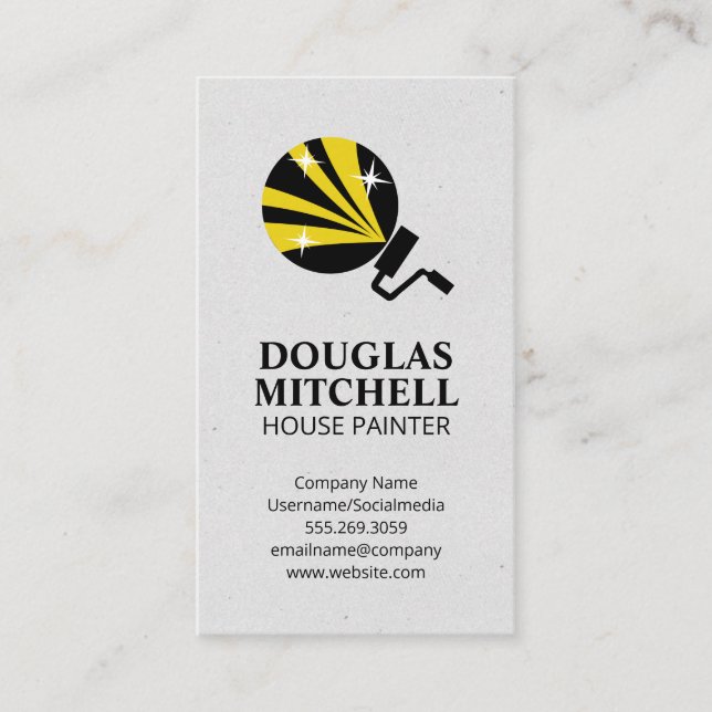 Paint Roller Icon Business Card (Front)