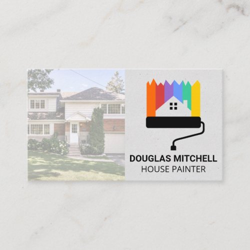 Paint Roller Logo  Residential Home Business Card