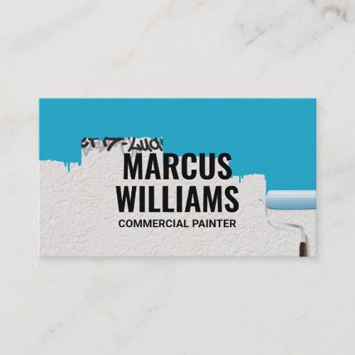 Paint Roller  Painted Wall with Graffiti Business Card