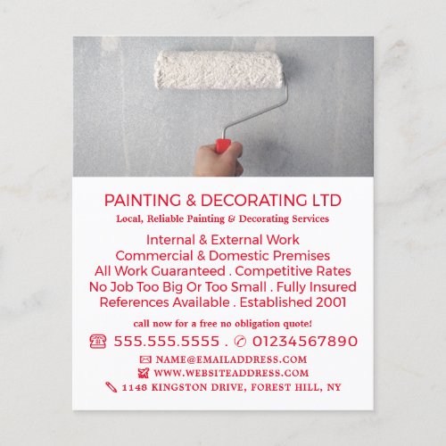 Paint Roller Painter  Decorator Advertising Flyer