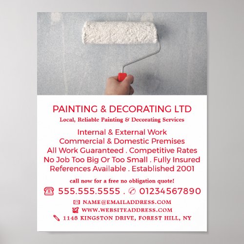 Paint Roller Painter  Decorator Advertising Poster