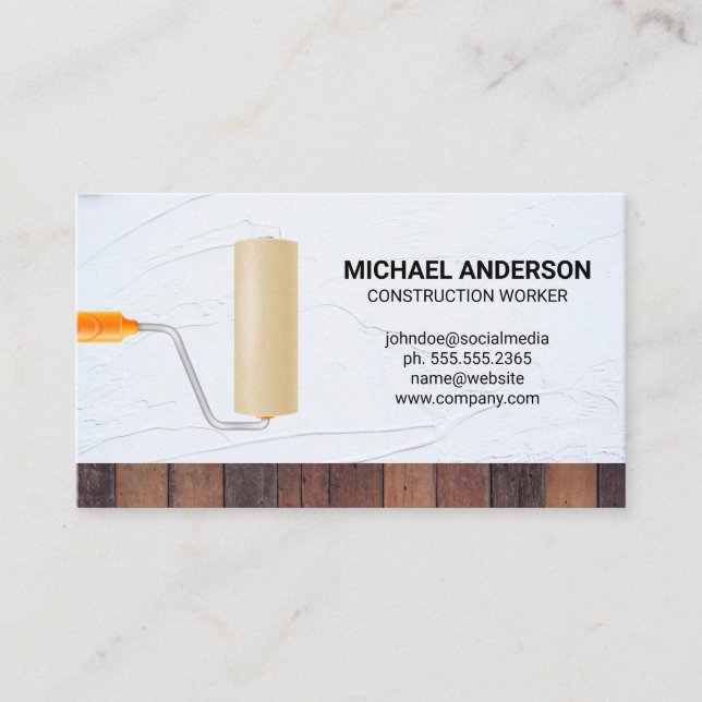 Paint Roller | Spackle | Wood Business Card (Front)