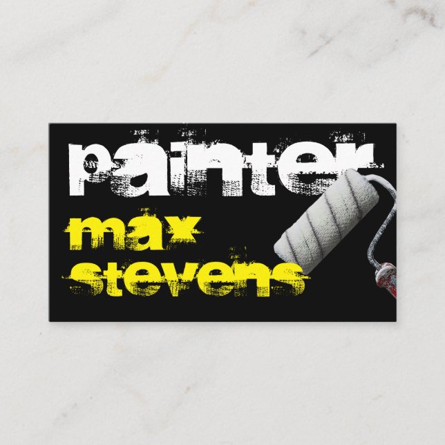 Paint roller trace font business card (Front)