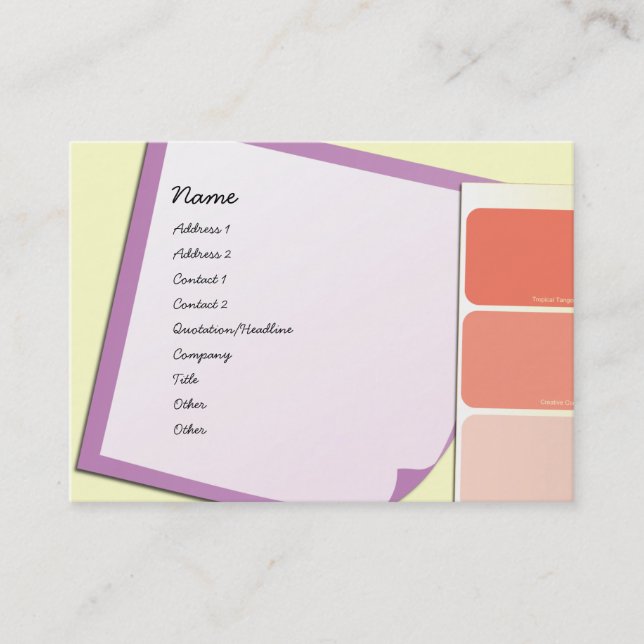 Paint Samples and Notes Business Card (Front)