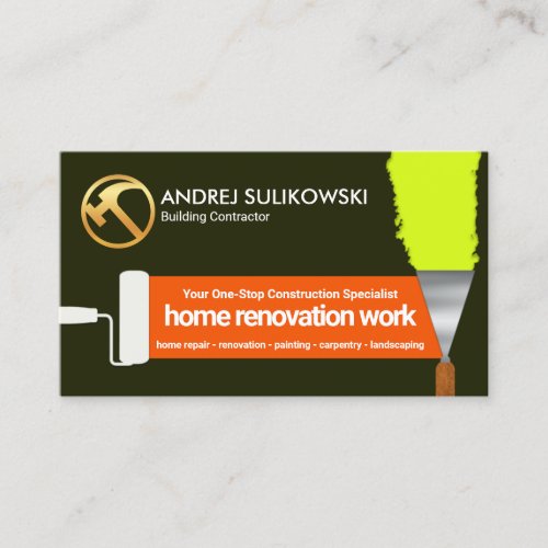 Paint Scraping Roller Brush Painting Business Card