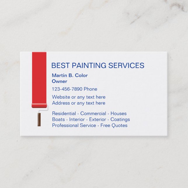 Paint Service Business Cards (Front)