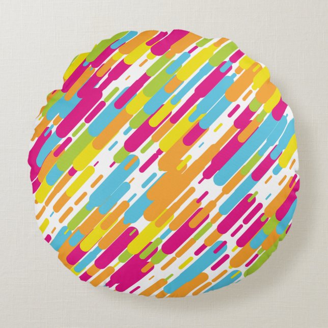 Paint Slash Round Pillow (Front)