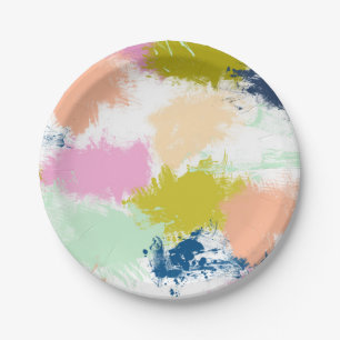 Paint smears paper plates
