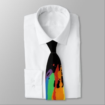 Paint Spash On Black 2 Tie by ZAGHOO at Zazzle