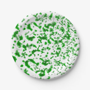 Paint Spatter Green Paper Plates