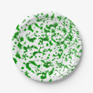 Paint Spatter Green Paper Plates