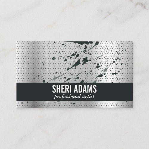 Paint Spatter  Perforated Metal Background Business Card