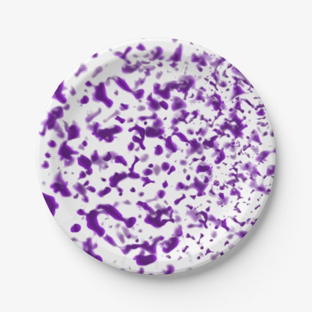 Paint Spatter Purple Paper Plates (Front)