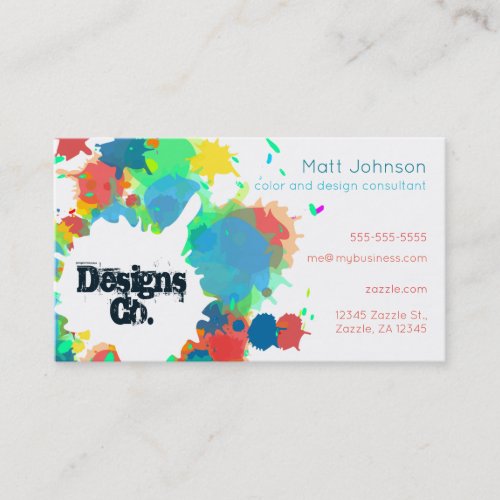 Paint Spatters Artist Designer Business Card