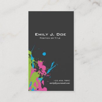 Paint Spatters Business Card by TheBizCard at Zazzle
