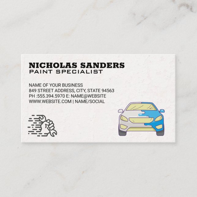 Paint Specialist | Auto Body Shop Business Card (Front)
