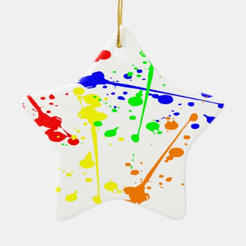 Paint splash abstract art colourful ceramic ornament