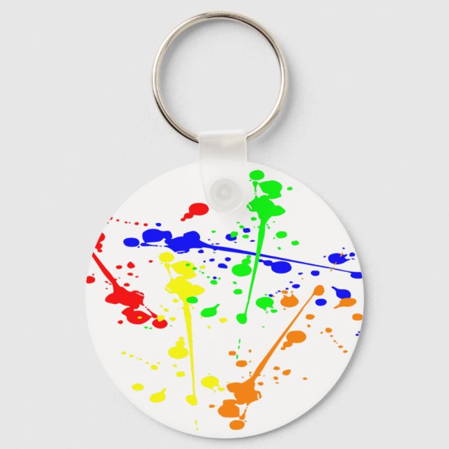 Paint splash abstract art colourful keychain (Front)