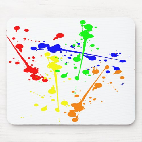 Paint splash abstract art colourful mouse pad