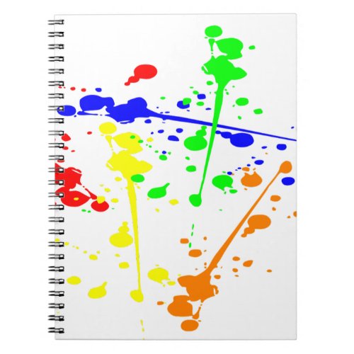 Paint splash abstract art colourful notebook