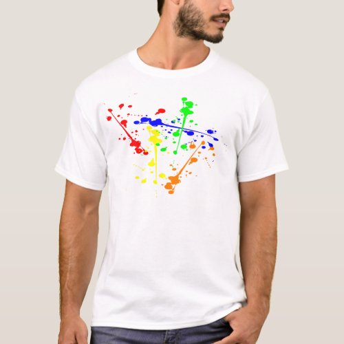 Paint splash abstract art colourful T_Shirt