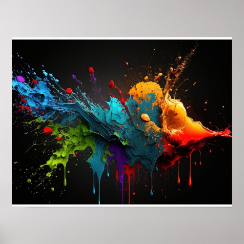 Paint splash Abstract background Poster