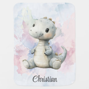 Paint Splash Adorable Dinosaur Baby Shower Gift Blanket