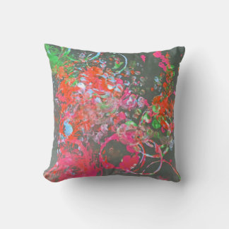 Paint splash art cushion red pink