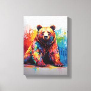 Paint Splash Bear Canvas Print