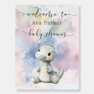 Paint Splash Cute Dinosaur Baby Shower Welcome Foam Board