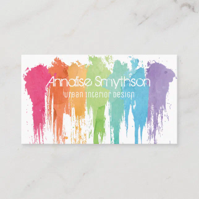 Paint Splash Modern Art Designer Artist Business Card | Zazzle