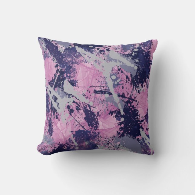 Paint Splash Organza Throw Pillow (Front)