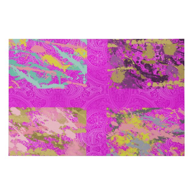 Paint Splash Paisley Faux Canvas Print (Front)