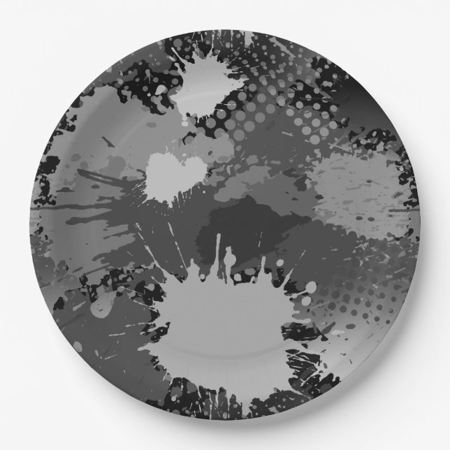 Paint Splash Pattern 2 Paper Plates (Front)