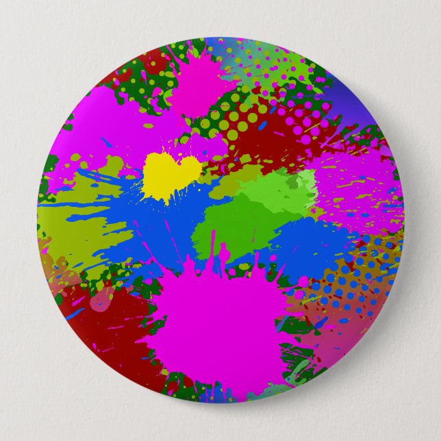 Paint Splash Pattern 3 Button (Front)