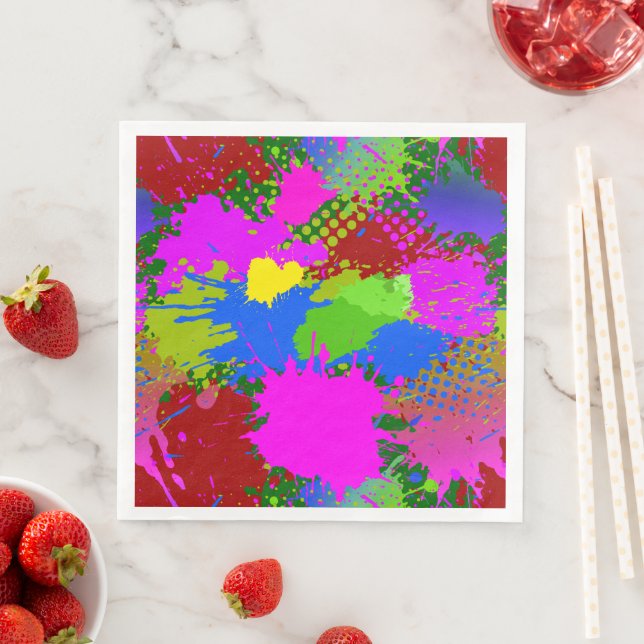 Paint Splash Pattern 3 Paper Dinner Napkins (Insitu)