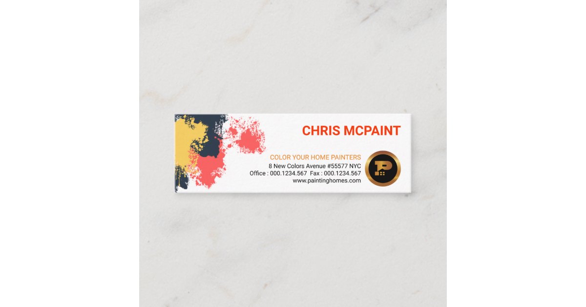 Paint Splash Peeling Wall Painting Contractor Mini Business Card Zazzle Com