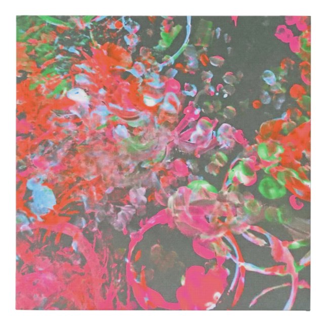 Paint splash wall art pink orange (Front)