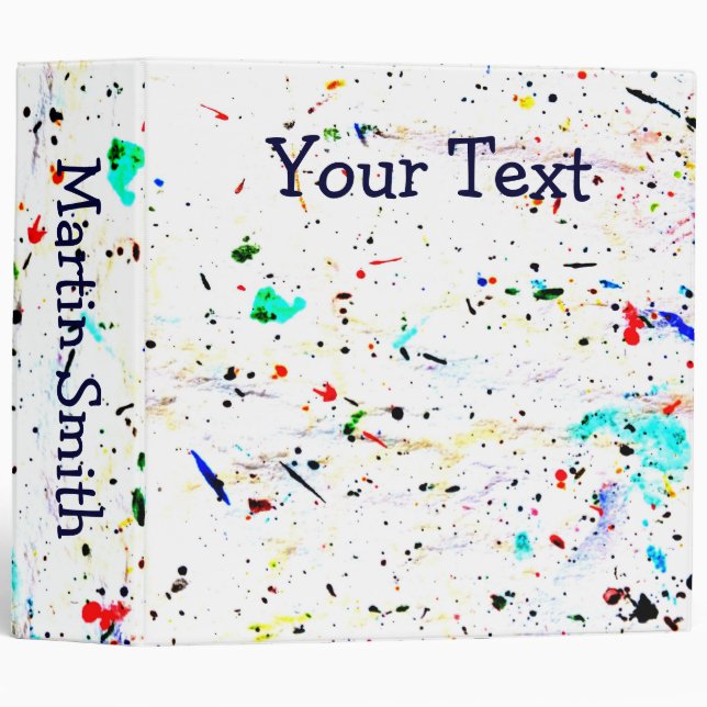 Paint Splashes Abstract Art Personalized Binder (Front/Spine)