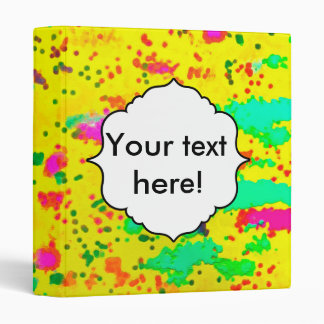 Paint splashes on a yellow background binder