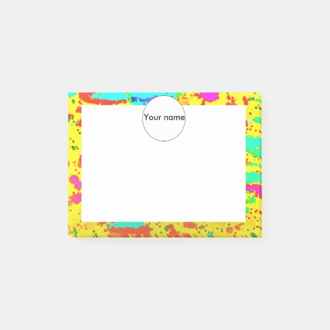 Paint splashes on a yellow background post-it notes (Front)