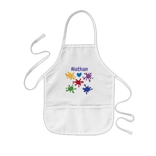 Paint Splashes Personalised Artist Kids Apron